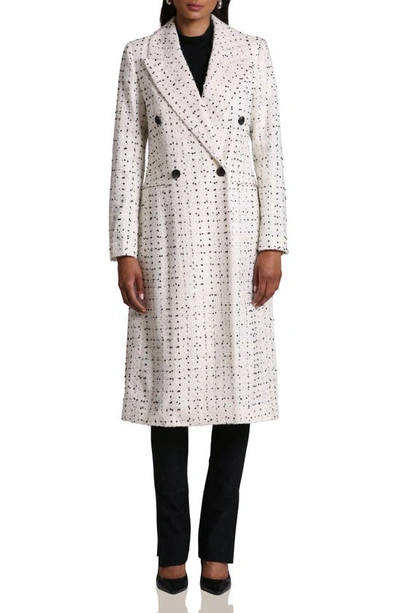 Avec Les Filles Tweed Longline Coat In White