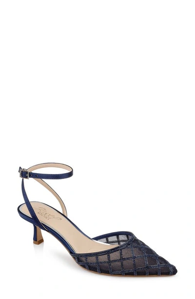 Jewel Badgley Mischka Yesenia Pointy Toe Pump In Navy