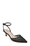 Jewel Badgley Mischka Womens Embellished Manmade Ankle Strap In Black