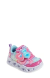 Skechers Kids' Heart Lights-midsole Woven Trainers 2-5 Yea In Pink/turquoise
