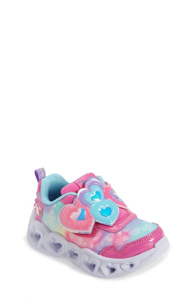 Skechers Kids' Heart Lights® Light-up Sneaker In Pink/ Turquoise