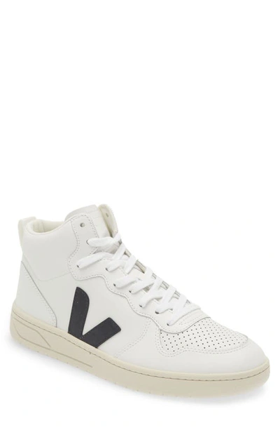 Veja V-15 High-top Sneakers In White