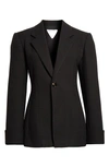Bottega Veneta Structured Cotton Jacket In 1000 Black