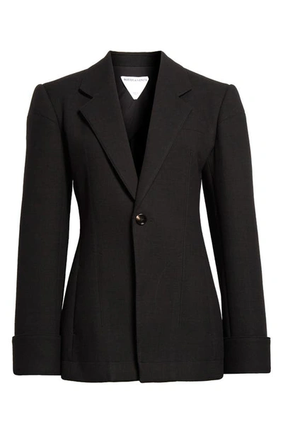Bottega Veneta Cotton Blend Single-breast Jacket In Black