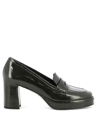 Delcarlo "lisbona" Heeled Loafers In Black