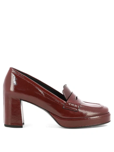 Delcarlo "lisbona" Heeled Loafers In Red