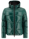 Herno Logo Patch Zip-up Padded Jacket In Green