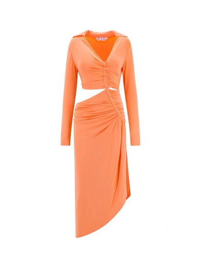 Off-white Dress In Orange
