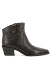Skorpios Alexandra Cordoba Embossed Leather Ankle Boots In Brown