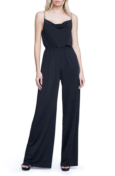 L Agence Emmett Cowl Neck Wide Leg Jumpsuit In Black