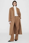 Anine Bing Quinn Coat In Camel Cashmere Blend In Oat
