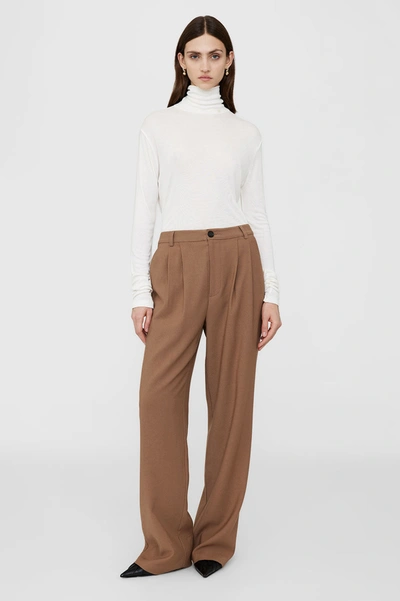 Anine Bing Carrie Pant In Brown