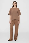 Anine Bing Maddie Tech Crepe Top In Camel