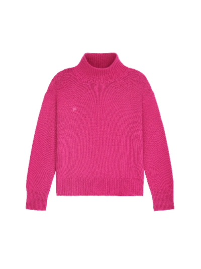 Pangaia Women's Recycled Cashmere Turtleneck Sweater — Tourmaline Pink M