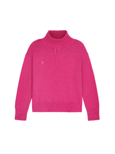 Pangaia Women's Recycled Cashmere Turtleneck Jumper — Tourmaline Pink M