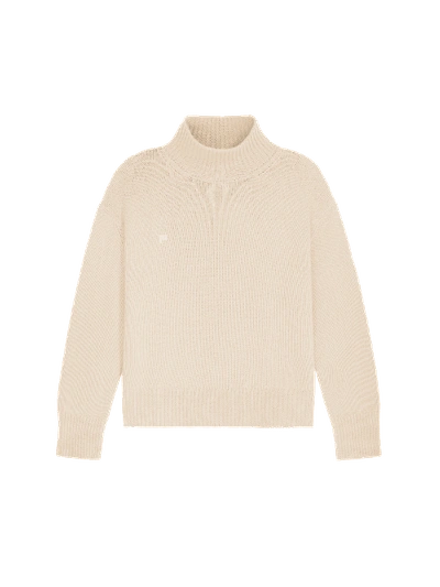 Pangaia Women's Recycled Cashmere Turtleneck Sweater — Ecru Ivory Xl