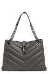Rebecca Minkoff Edie Quilted Calfskin Leather Tote In Graphite