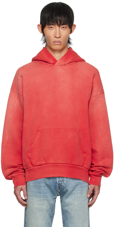 Re/done Modern Long-sleeve Cotton Hoodie In Red