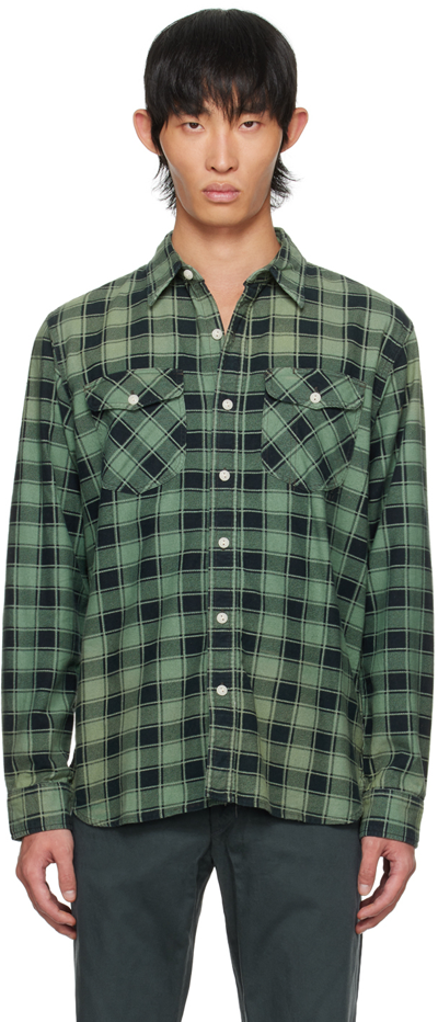 Rrl Preston Checked Cotton Shirt In Green