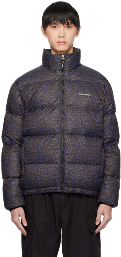 Thisisneverthat Grey & Blue T Down Jacket In Brown/blue