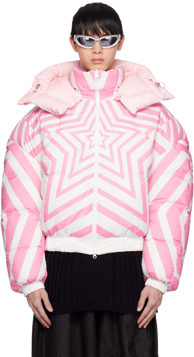 Chen Peng Pink Superstar Reversible Down Jacket In Cpc561