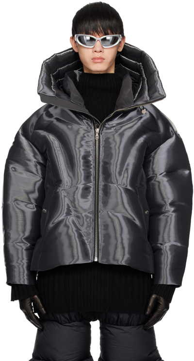 Chen Peng Grey Streamer Down Jacket In Cpc544