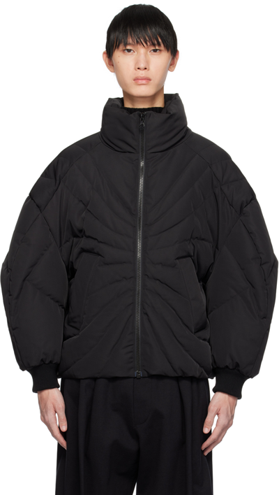 Chen Peng Black Grand Rose Down Jacket In Cpc547