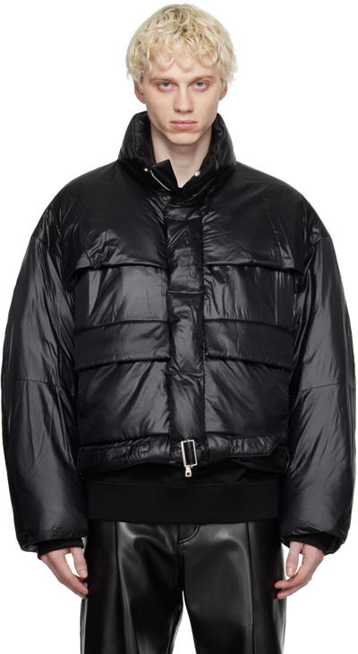 Wooyoungmi Black Belted Down Jacket In Black 971b
