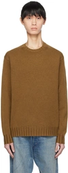 AURALEE BROWN WASHED SWEATER