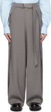 AMI ALEXANDRE MATTIUSSI grey WIDE-LEG TROUSERS