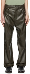 Nanushka Gray Aric Vegan Leather Pants In Soil