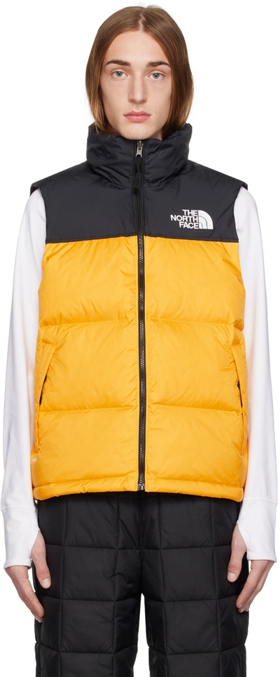 The North Face Black & Yellow 1996 Retro Nuptse Down Vest In Zu3 Summit Gold/tnf