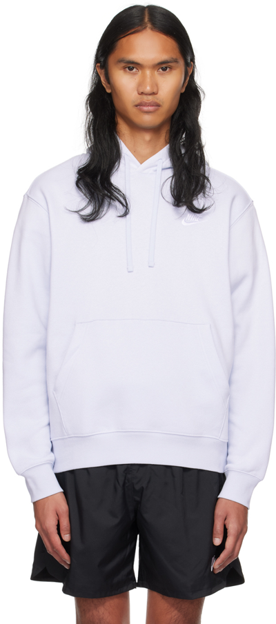 Nike Blue Kangaroo Pocket Hoodie In Football Grey/footba