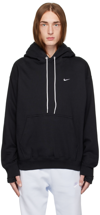 Nike Solo Swoosh Logo-embroidered Cotton-blend Jersey Hoodie In Black