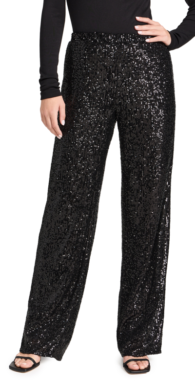 Enza Costa Sequin Trousers In Black