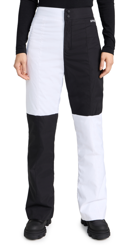 Apparis Jo Colourblocked Trousers In Blanc Noir