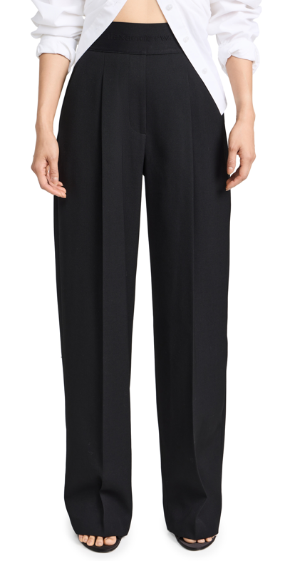 Alexander Wang High Waisted Pleated Trousers In Black