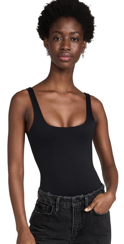 Good American Modern Tank Scuba Thong Bodysuit In Black001