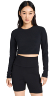 Splits59 Warm Up Cropped Fleece Sweatshirt In Black