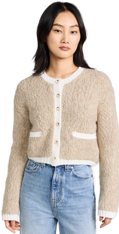 Naadam Oversized Button-down Boucle Cardigan In Camel