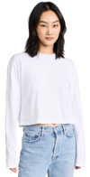 Agolde Mason Crop Long Sleeve Tee In White