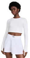 Splits59 Airweight Long Sleeve Crop In White