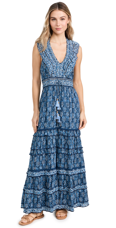 Bell Harper Maxi Dress In Indigo Print