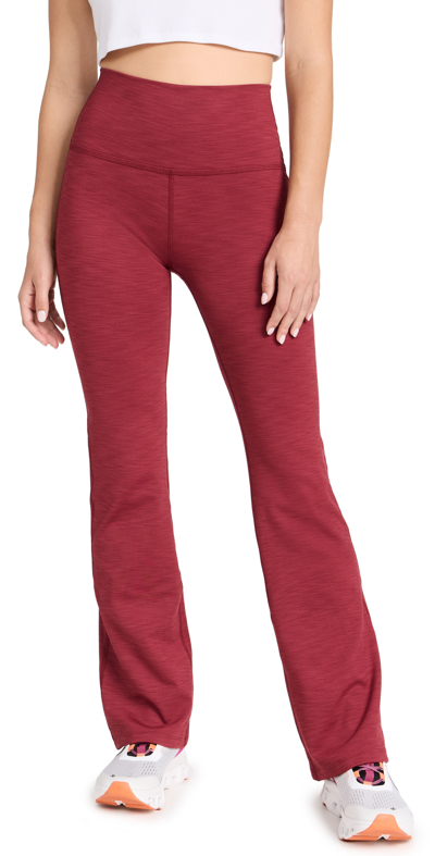 Beyond Yoga Heather Rib High Waisted Practice Trousers In Red Sand