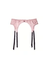 Fleur Du Mal Top Stitch Garter Belt In Rose Pink