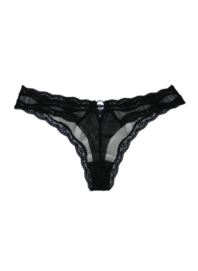 Fleur Du Mal Sheer Tulle Thong In Black