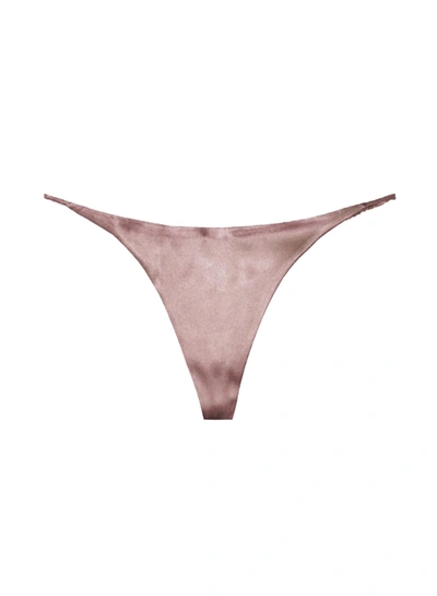 Fleur Du Mal Luxe V String In Tan