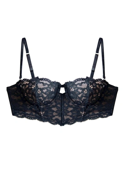 Fleur Du Mal Charlotte Longline Bra In Black