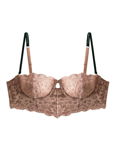 Fleur Du Mal Charlotte Longline Bra In Tan