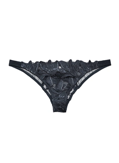 Fleur Du Mal Lily Embroidery Cheeky In Black